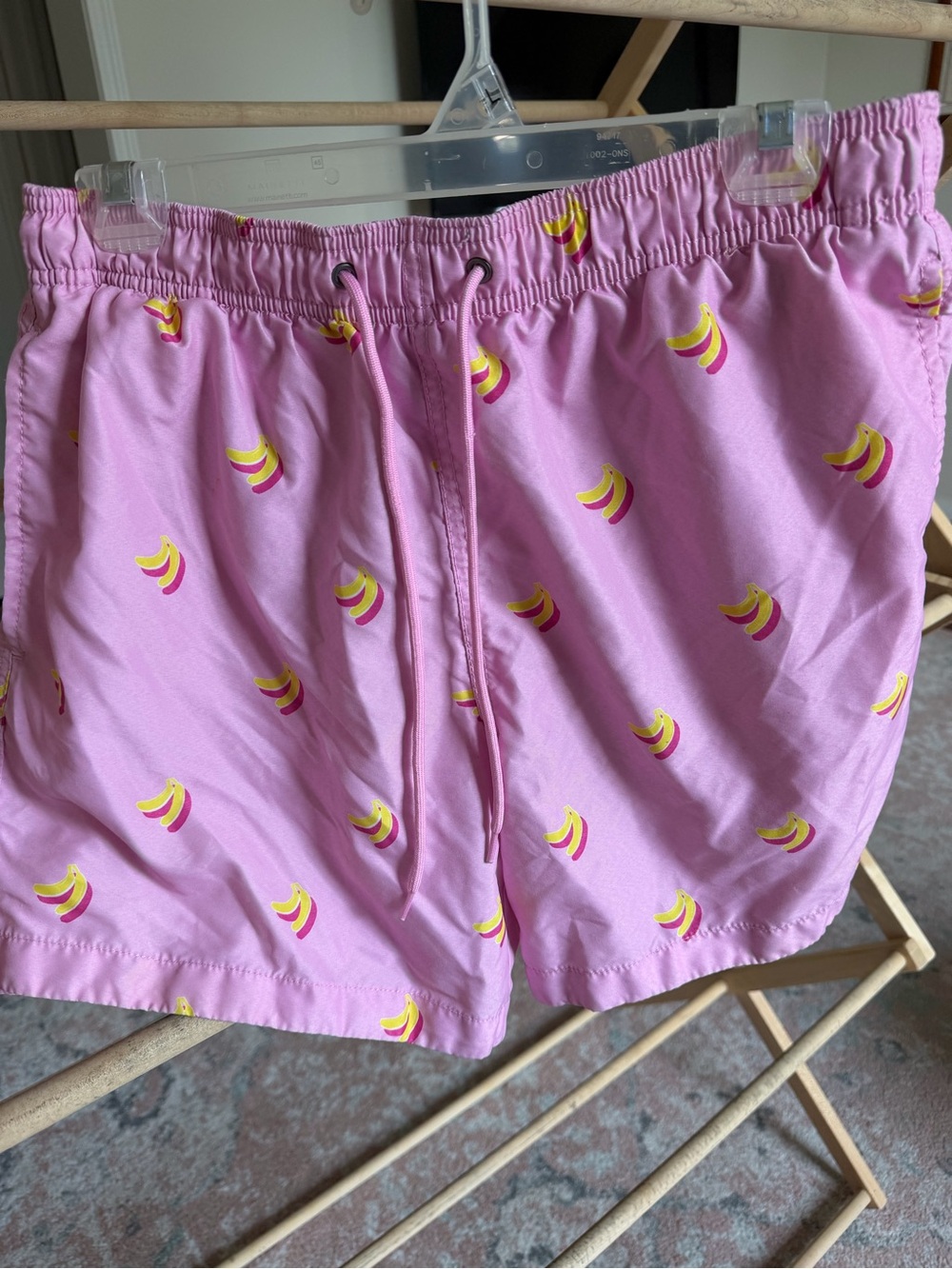 H&M Pink Swim Shorts with Yellow Banana Accent